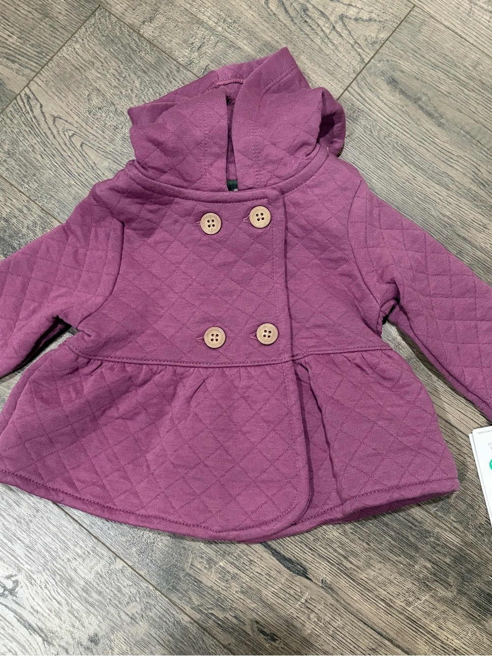 Carter's Girls Quilted Hooded Pea Coat in Purple